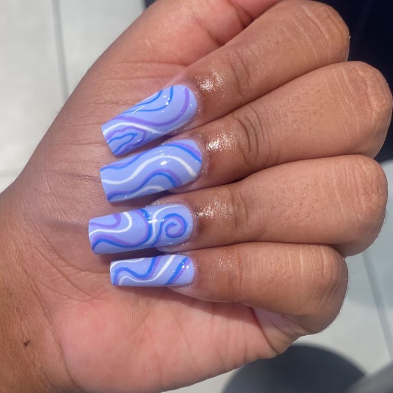 Artistic Purple Nails