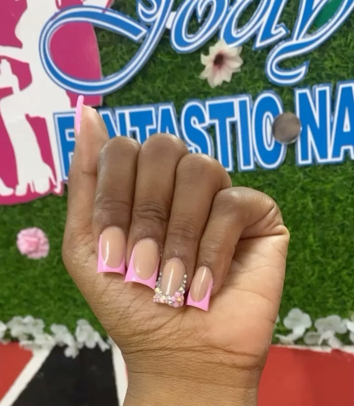 Stylish Pink French Tip Nails