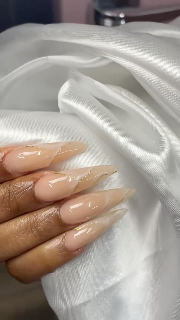 Elegant Nude Ombre Stiletto Nails