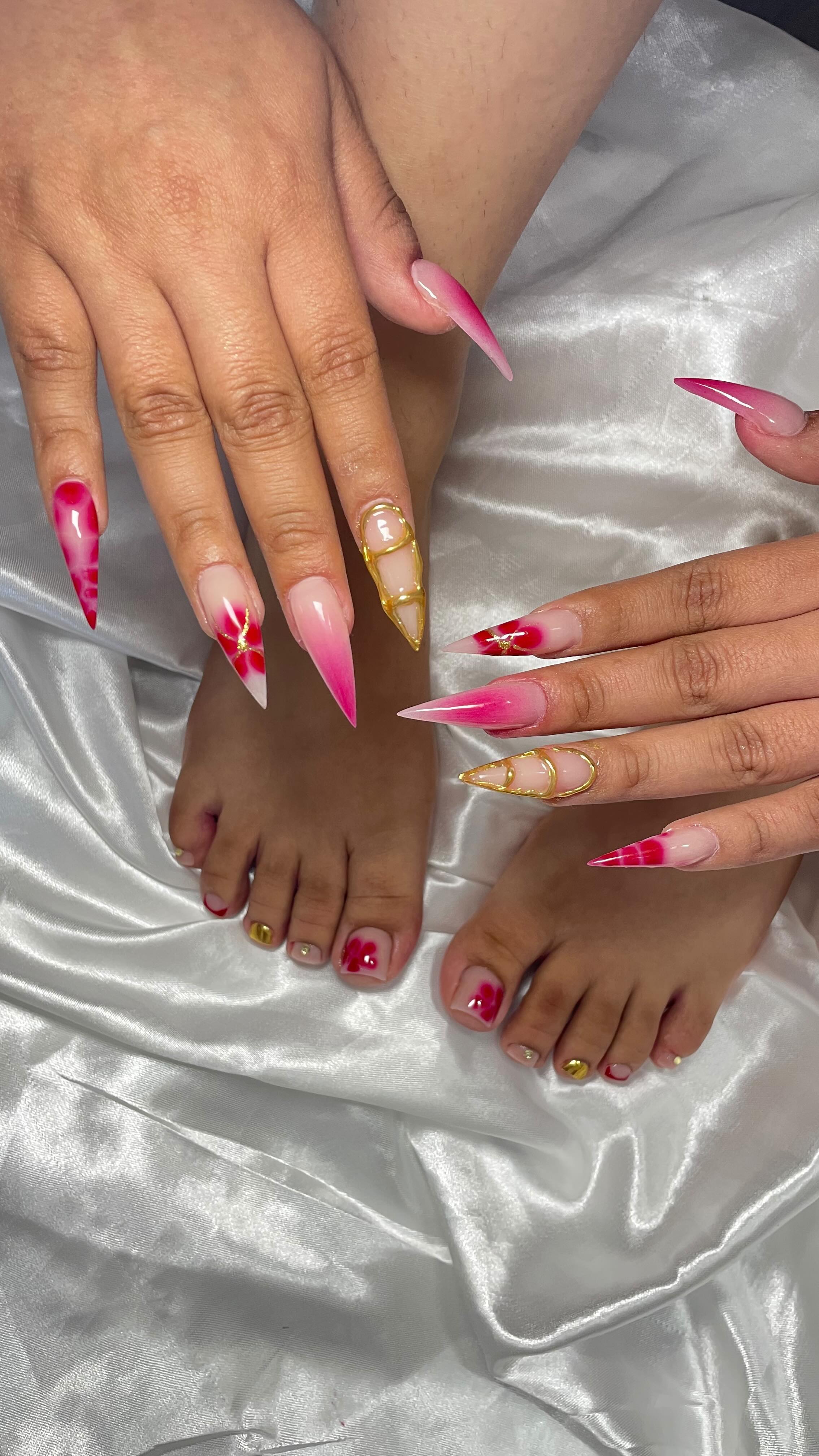 Stylish Pink Ombre Nails