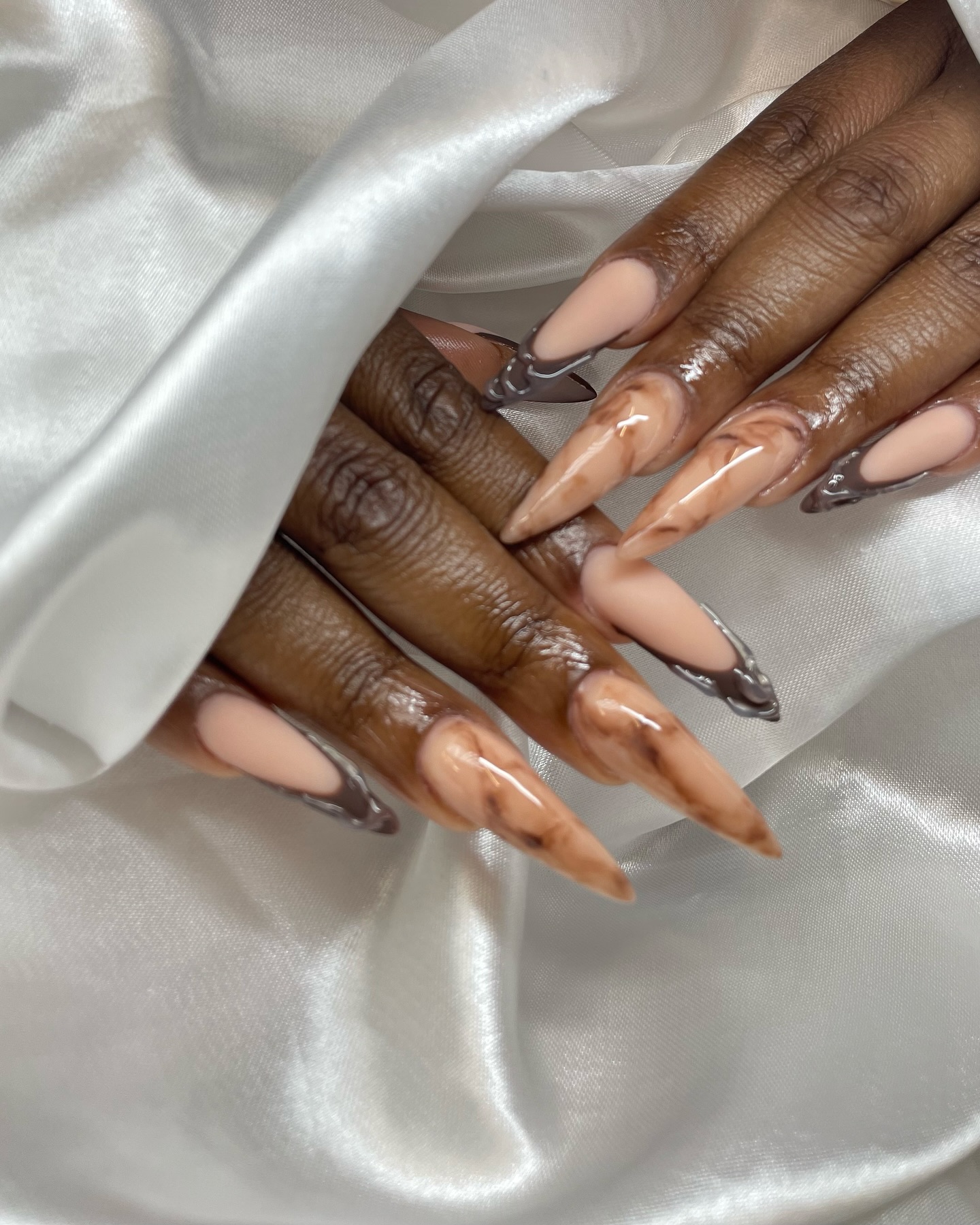 Stiletto Nails with Artistic Design