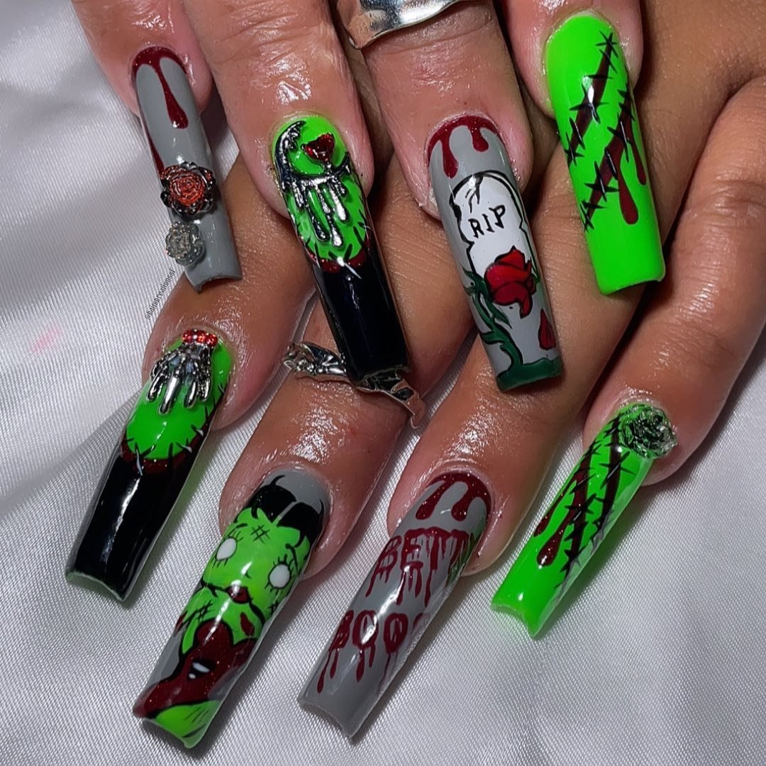 Halloween Themed Nail Art