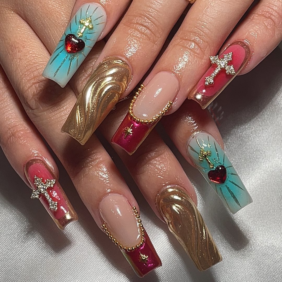 Artistic and Glamorous Nail Design
