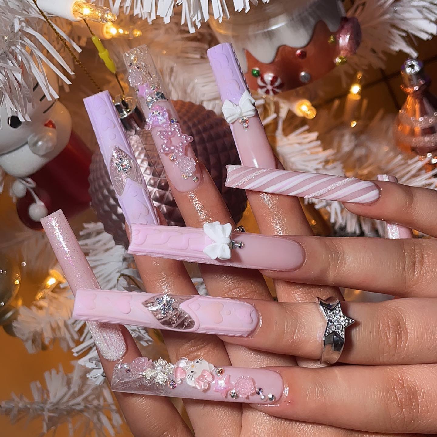 Cute Pink Themed Nails