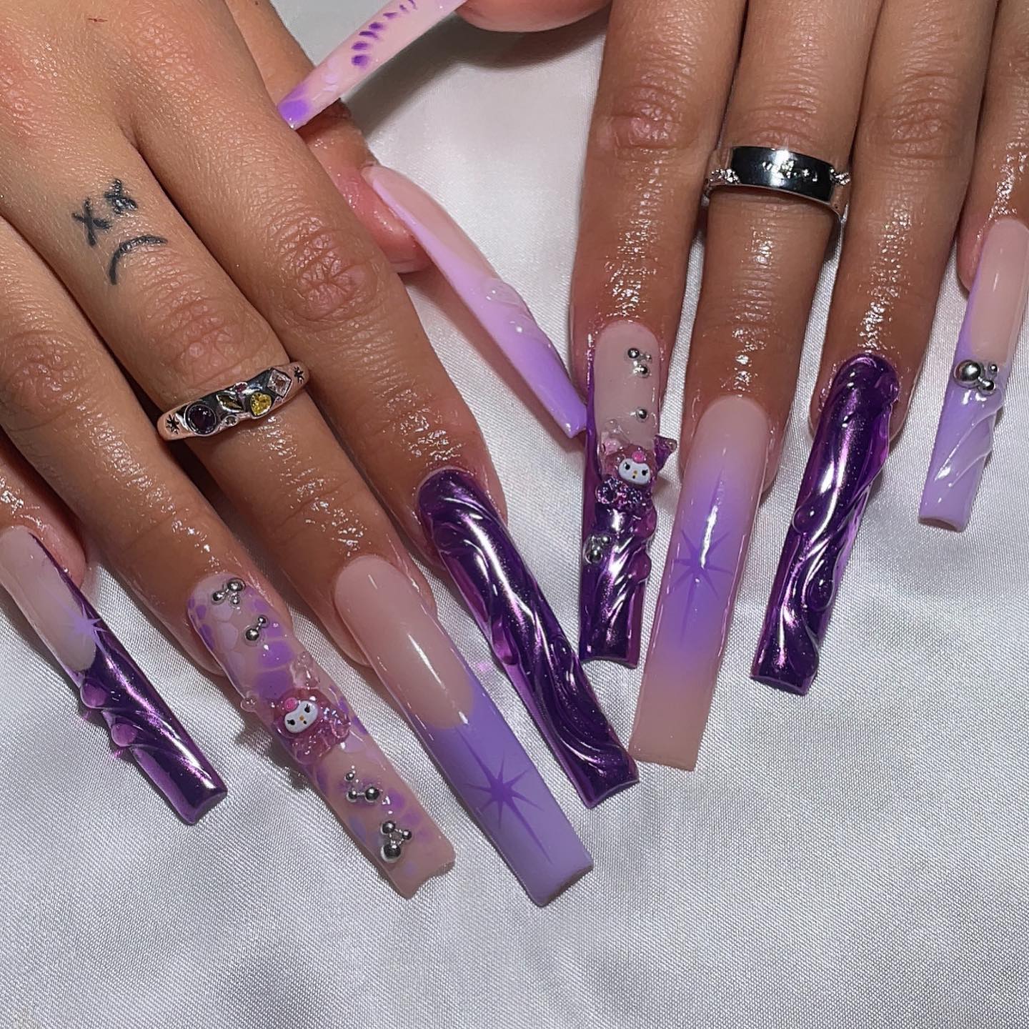 Purple Ombre Nail Art