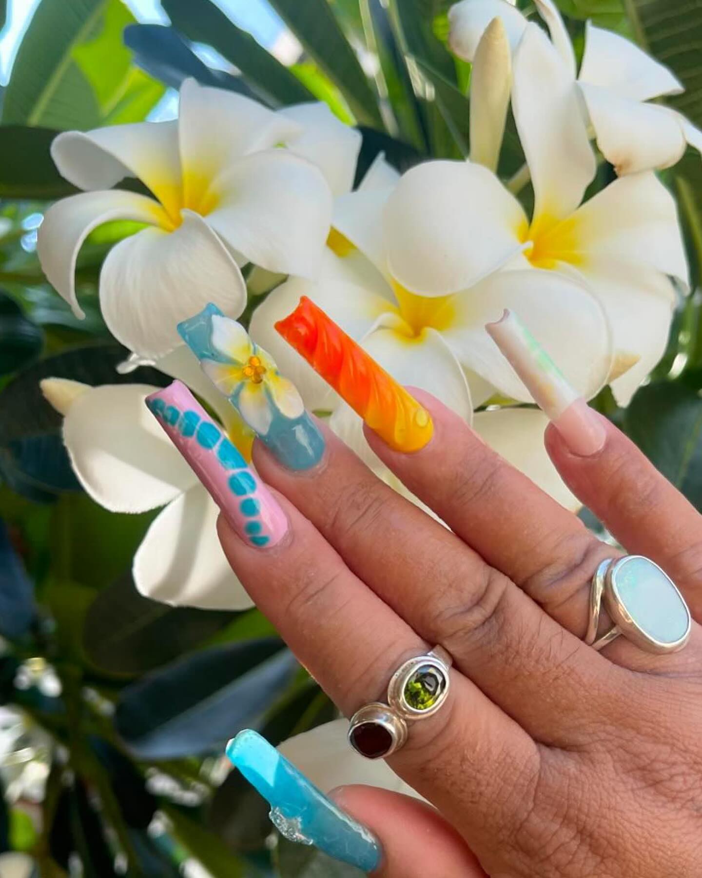 Artistic Floral Nail Design