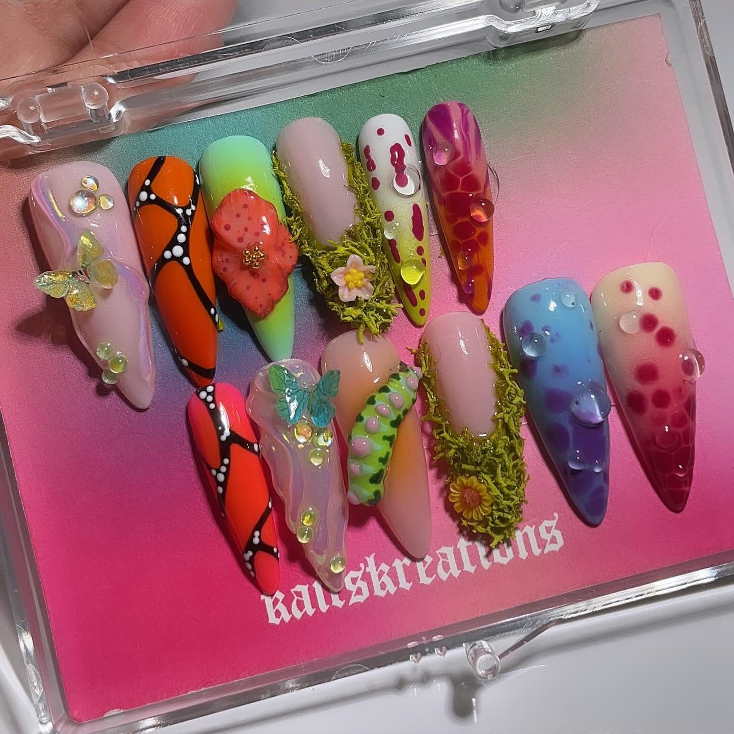 Artistic Nature-Inspired Nail Art