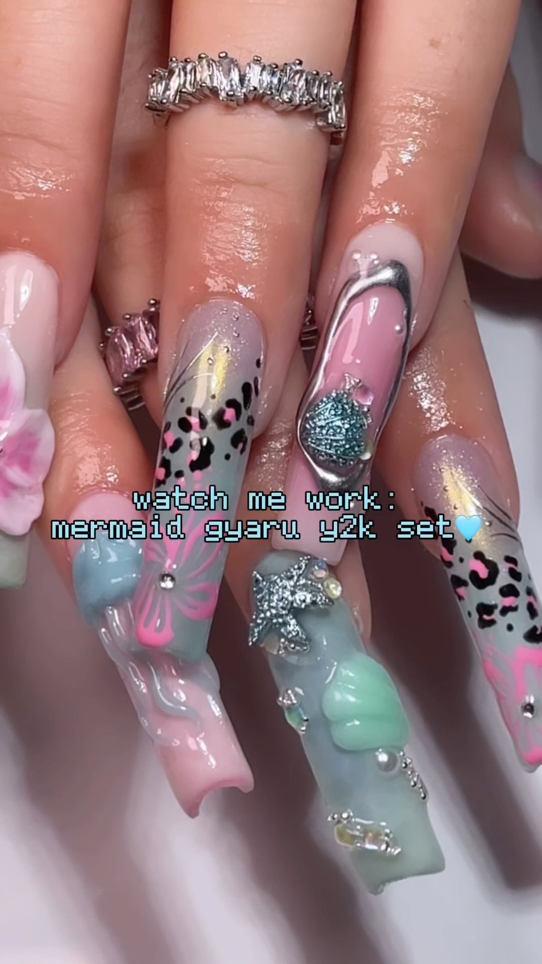 Mermaid Gyaru Y2K Nail Set