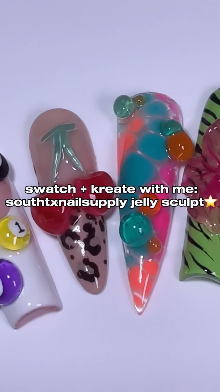 Colorful Jelly Sculpt Nail Art