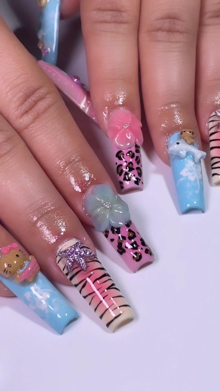 Colorful Artistic Nails with Various Designs