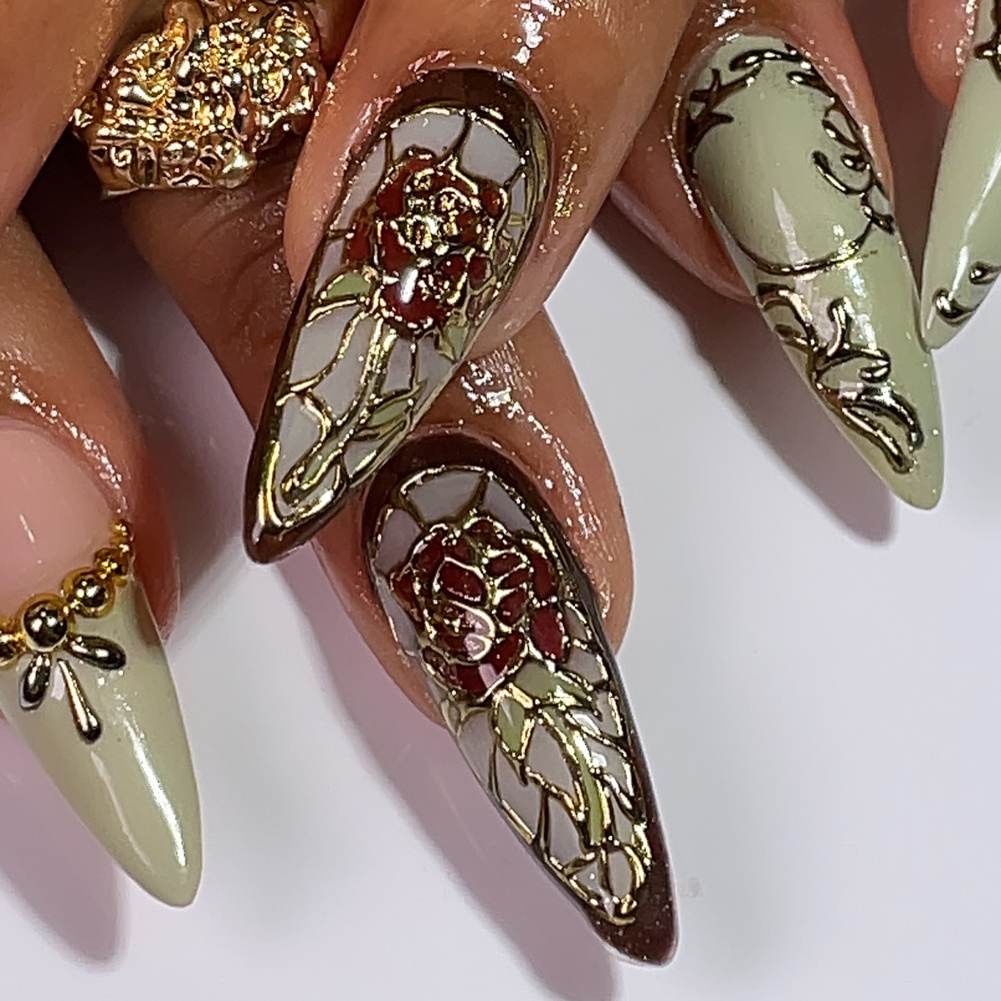 Elegant Artistic Stiletto Nails