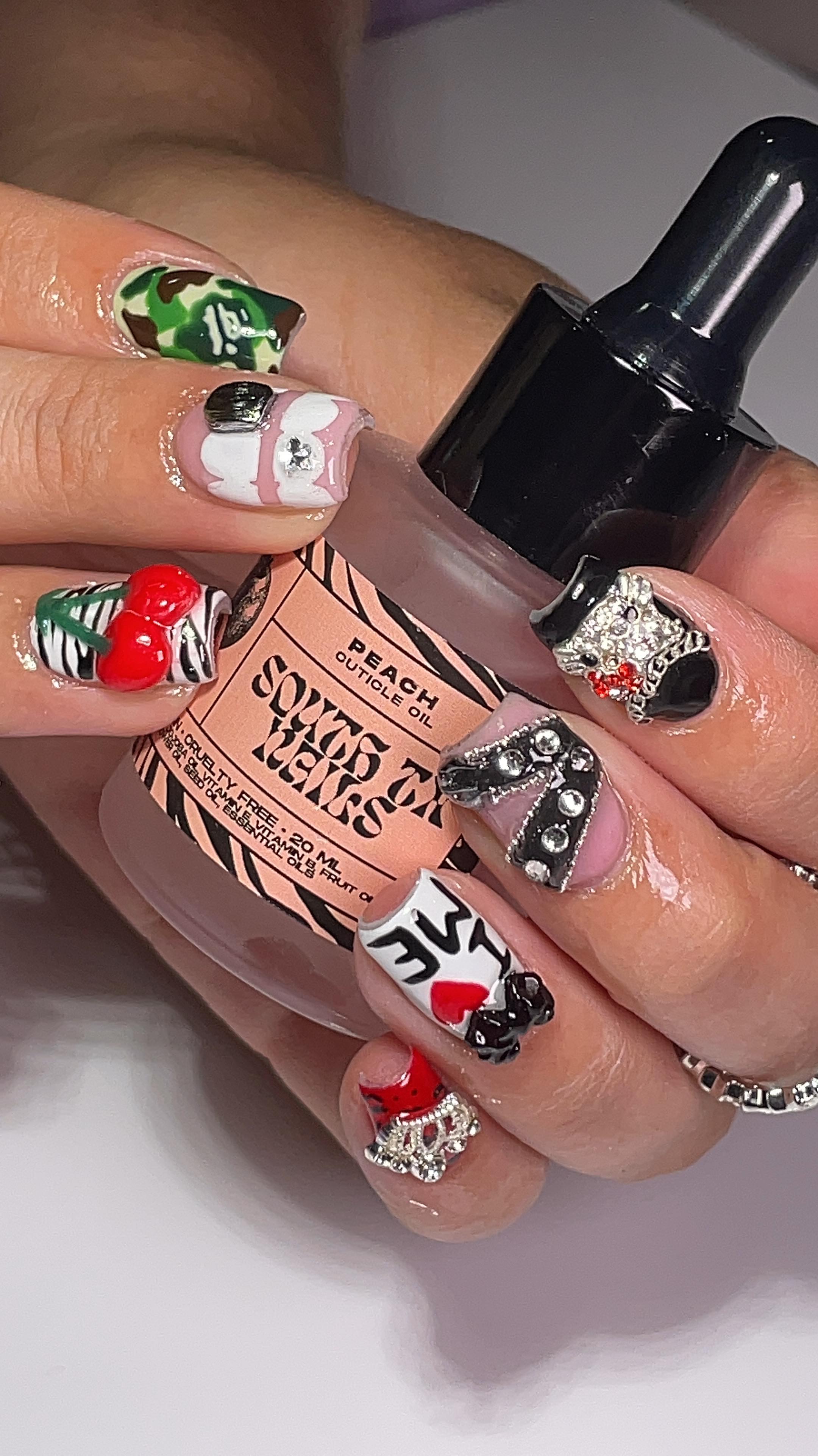 Artistic Multi-Color Nails