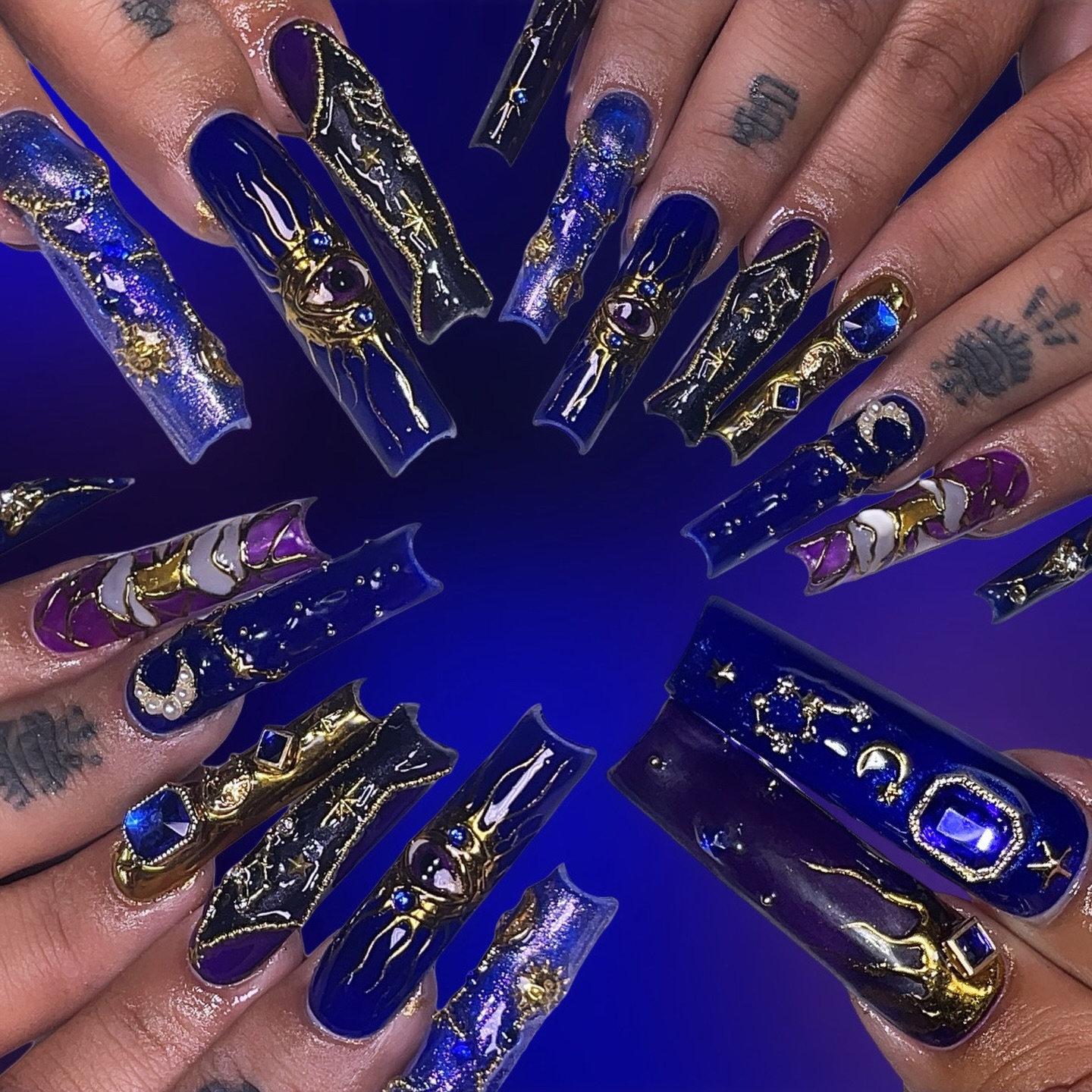 Artistic Galaxy Inspired Nails