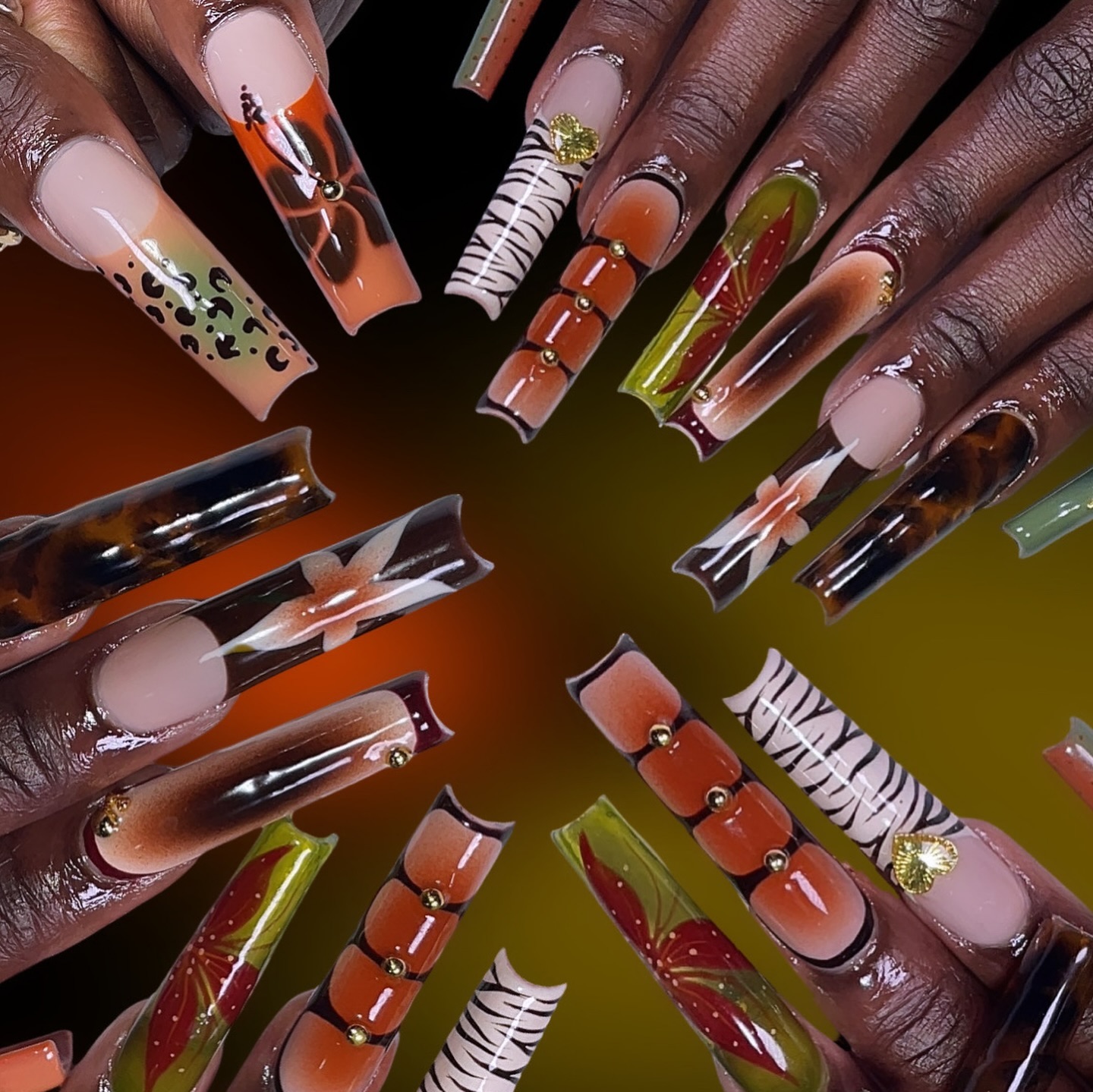 Artistic Fall-Inspired Nail Art