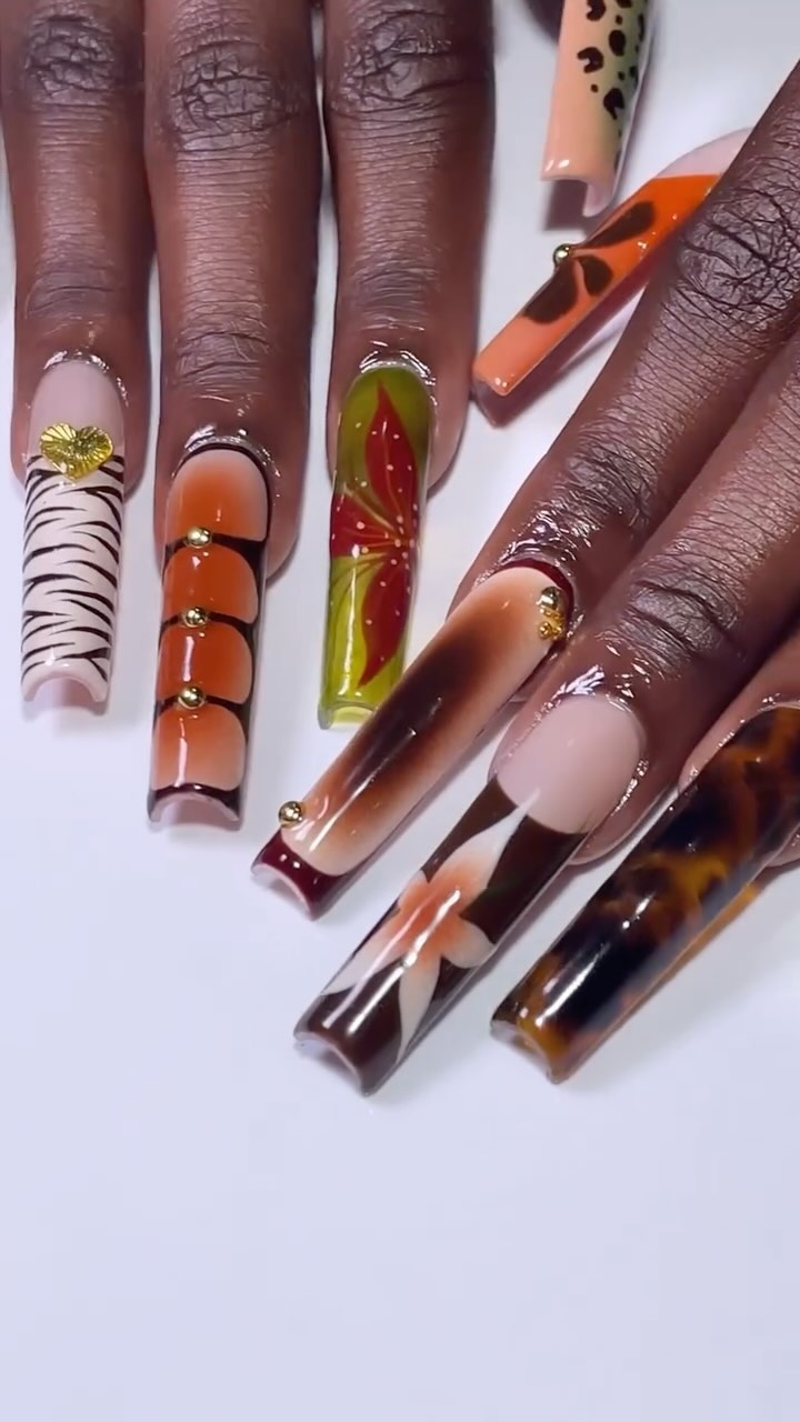Artistic Fall-Inspired Nails