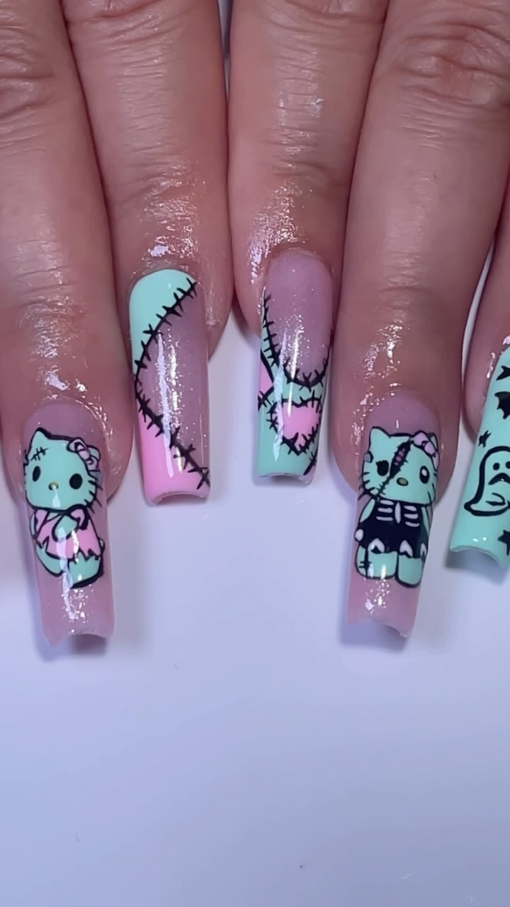 Artistic Halloween Themed Nails