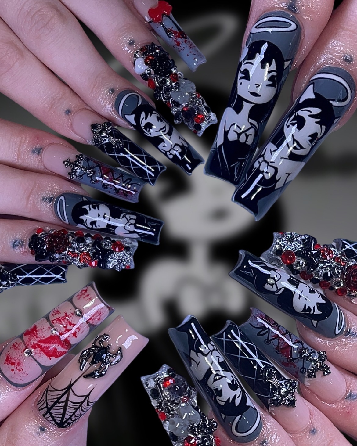 Artistic Halloween Themed Nails