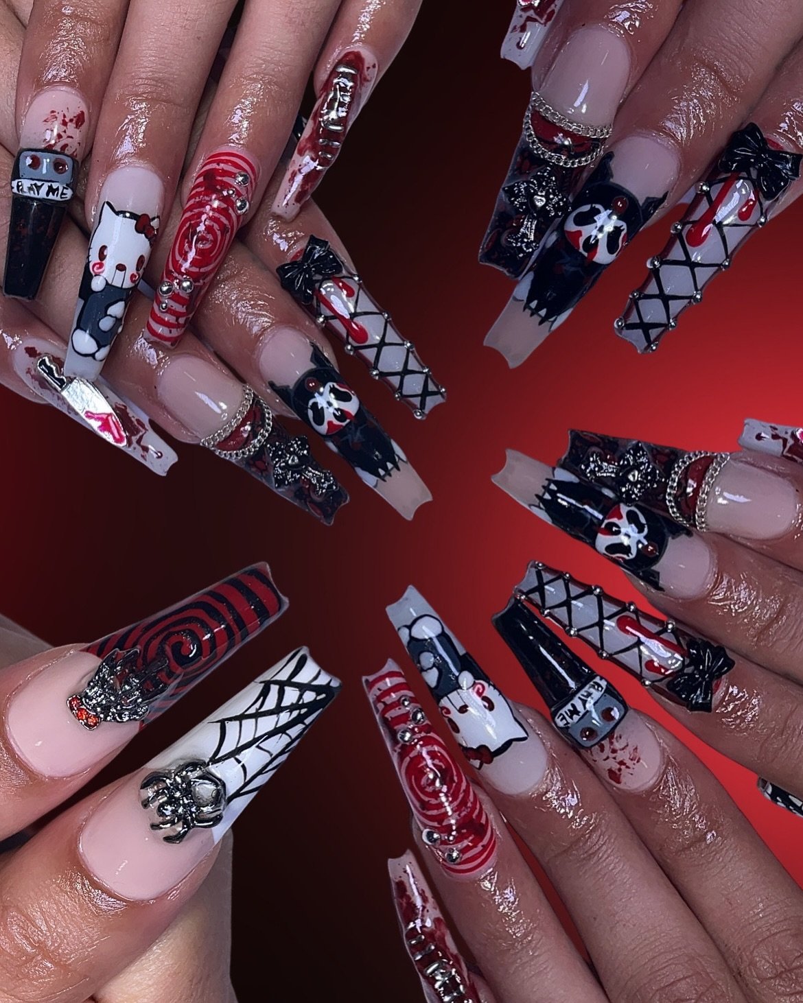 Gothic Themed Nail Art