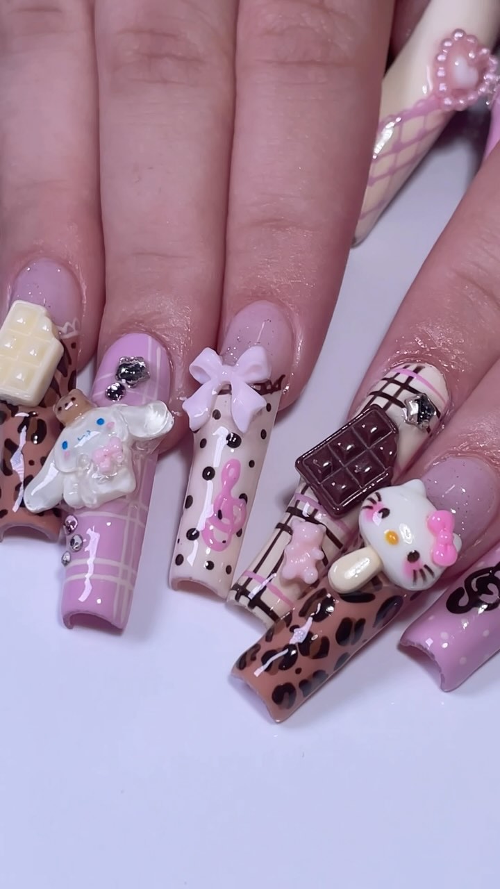 Cute Charms and Pastel Nail Art