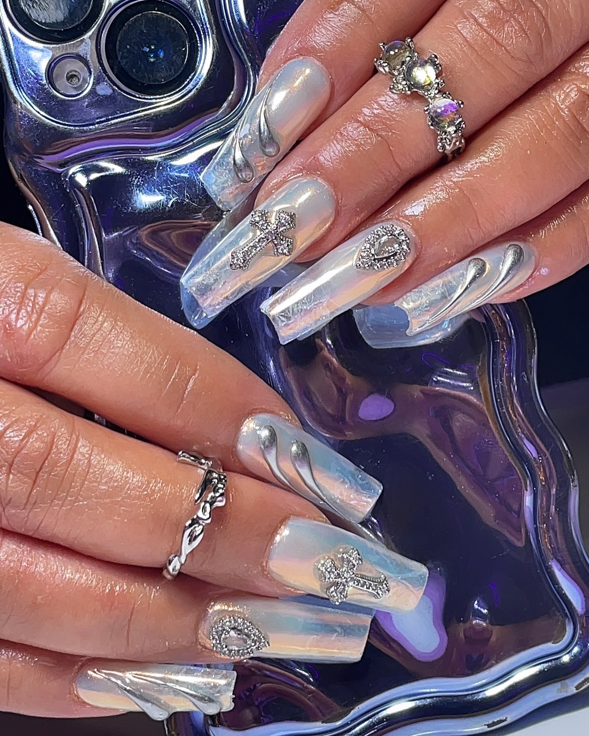Stylish Iridescent Nail Art
