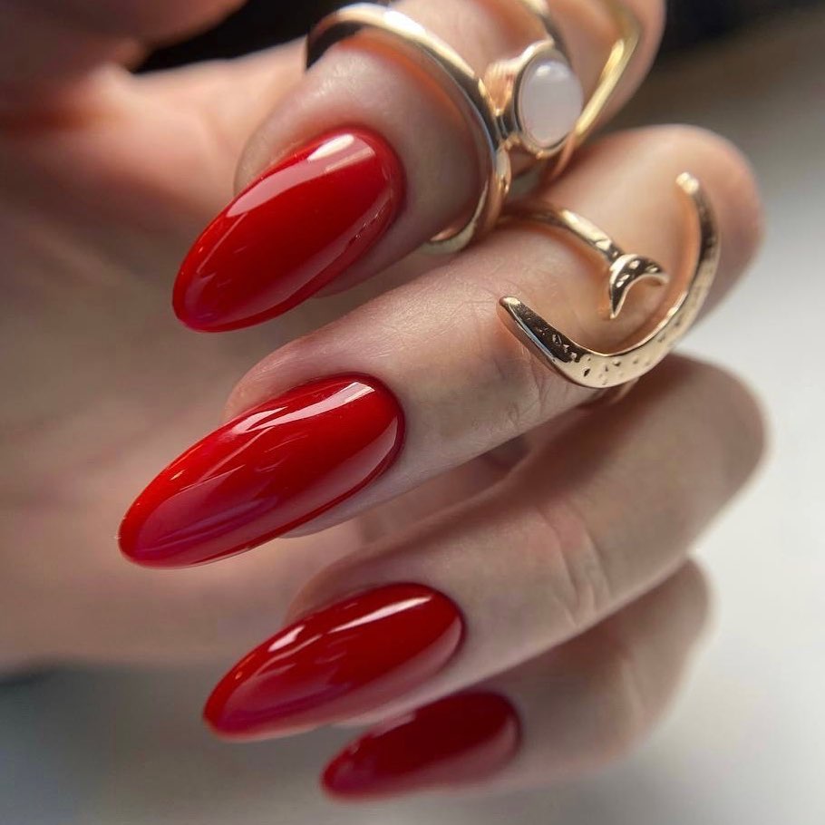 Elegant Red Stiletto Nails
