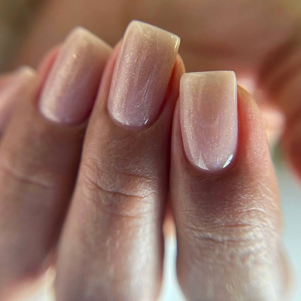 Nude Glitter Nails