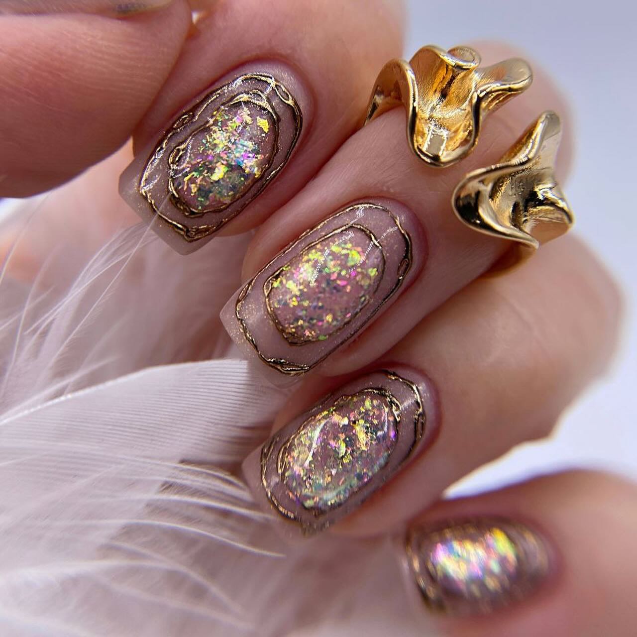 Glittery Artistic Nails