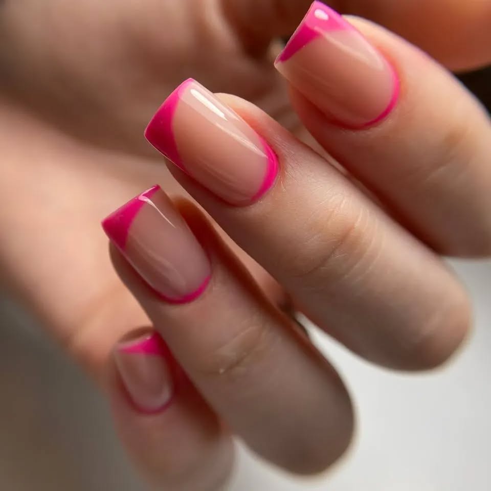 Pink French Tip Nails