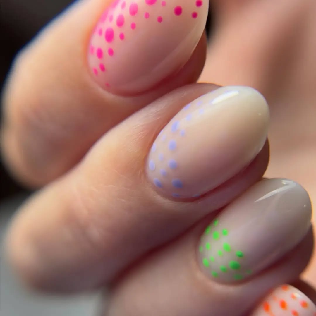Colorful Dotted Nails