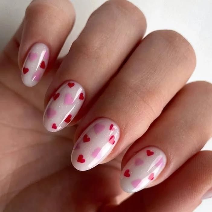 Heart Patterned Nails