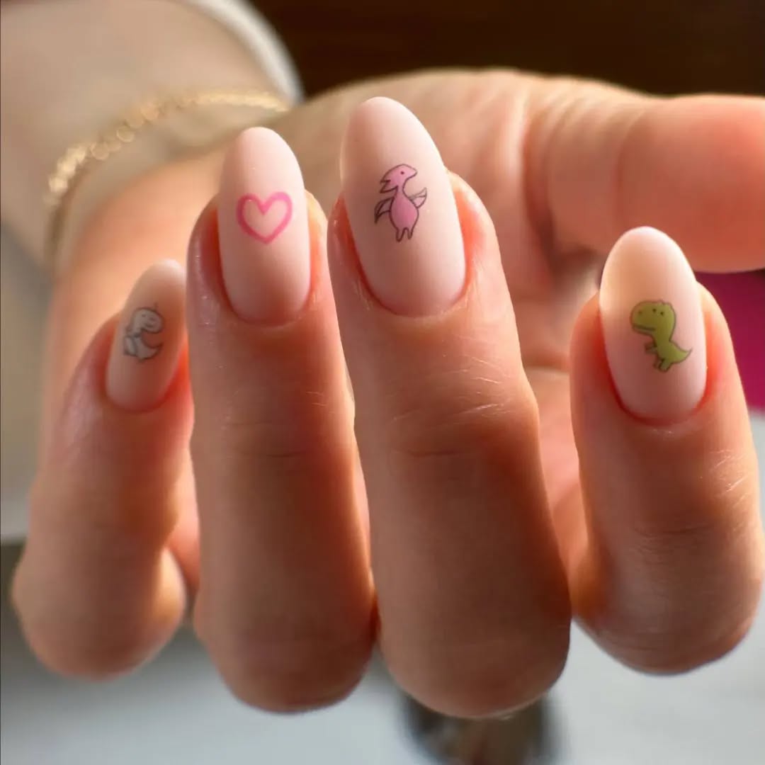 Cute Artistic Nails with Stickers