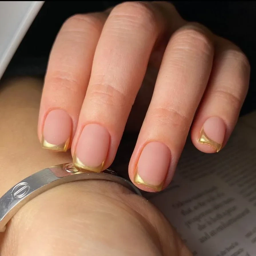 Elegant Gold French Tips