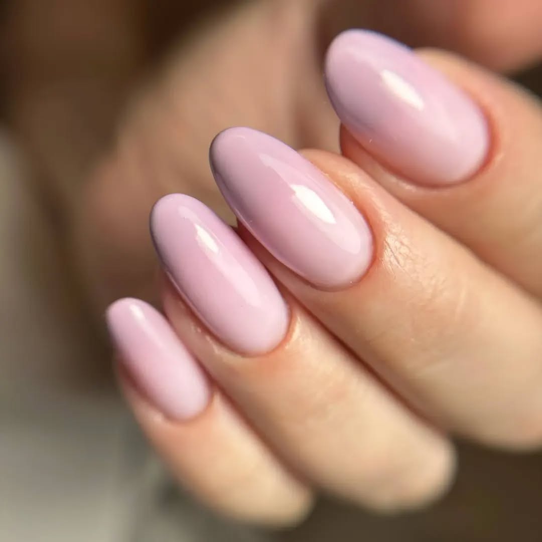 Elegant Pink Oval Nails