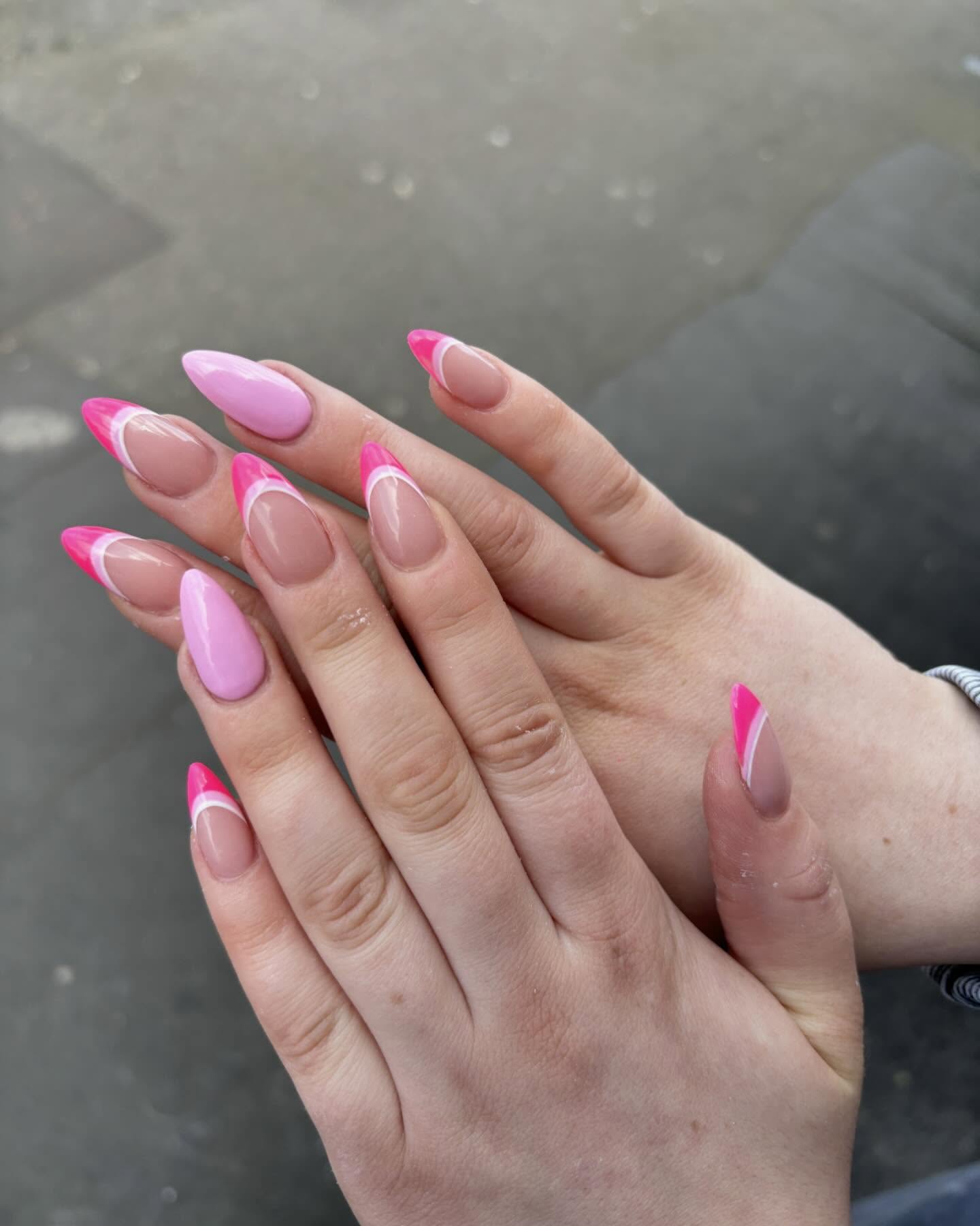 Stylish Pink and Nude Nails