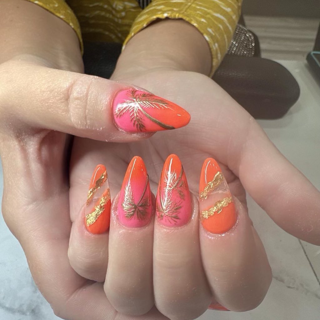 Vibrant Palm Nail Art