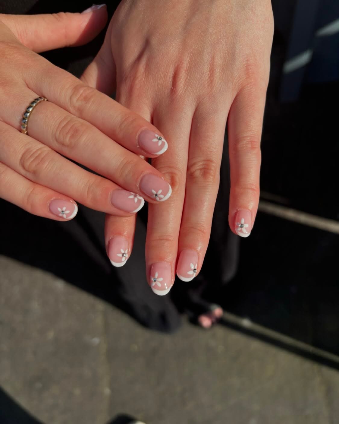 Floral French Manicure