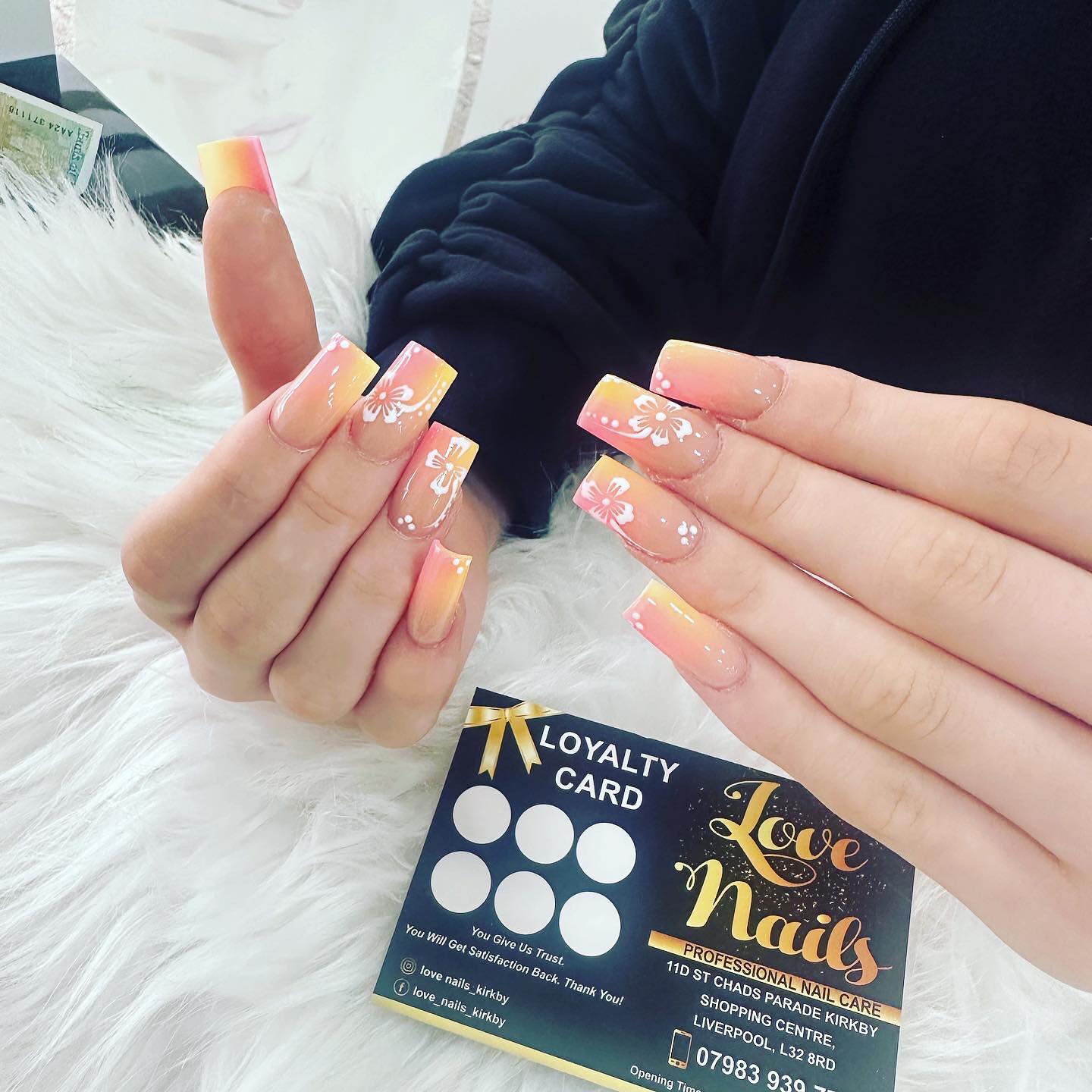 Ombre Floral Nails