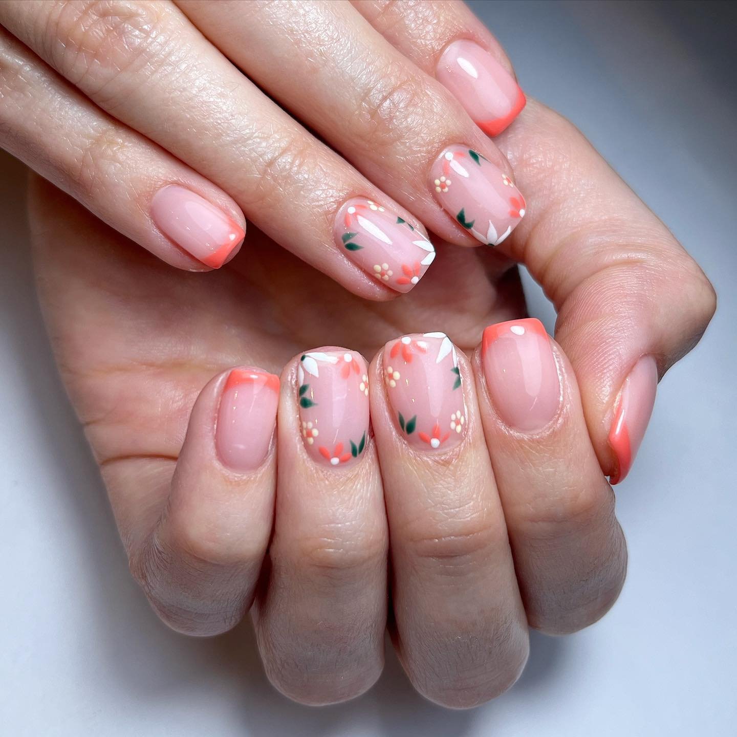 Floral Pink Nail Art Design