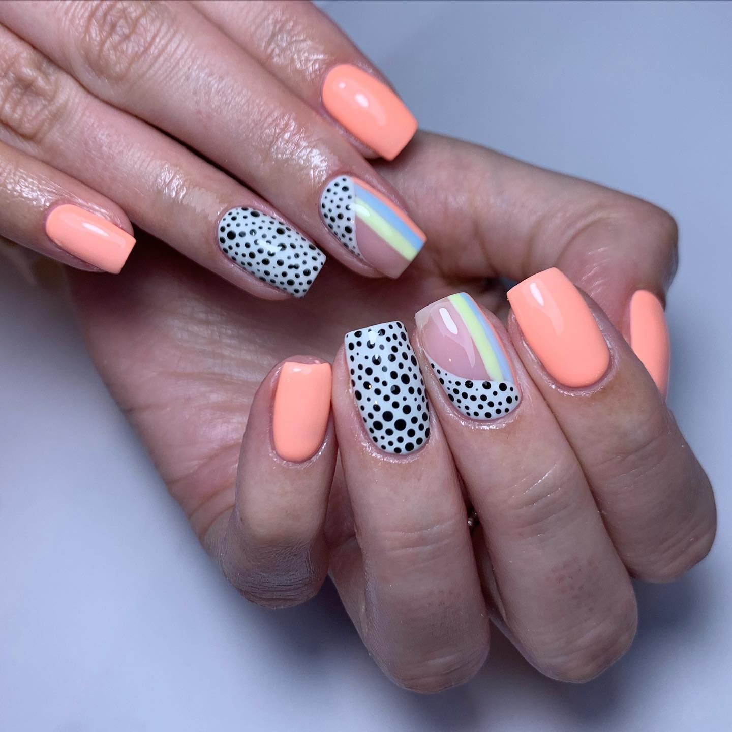Artistic Neon Nail Design