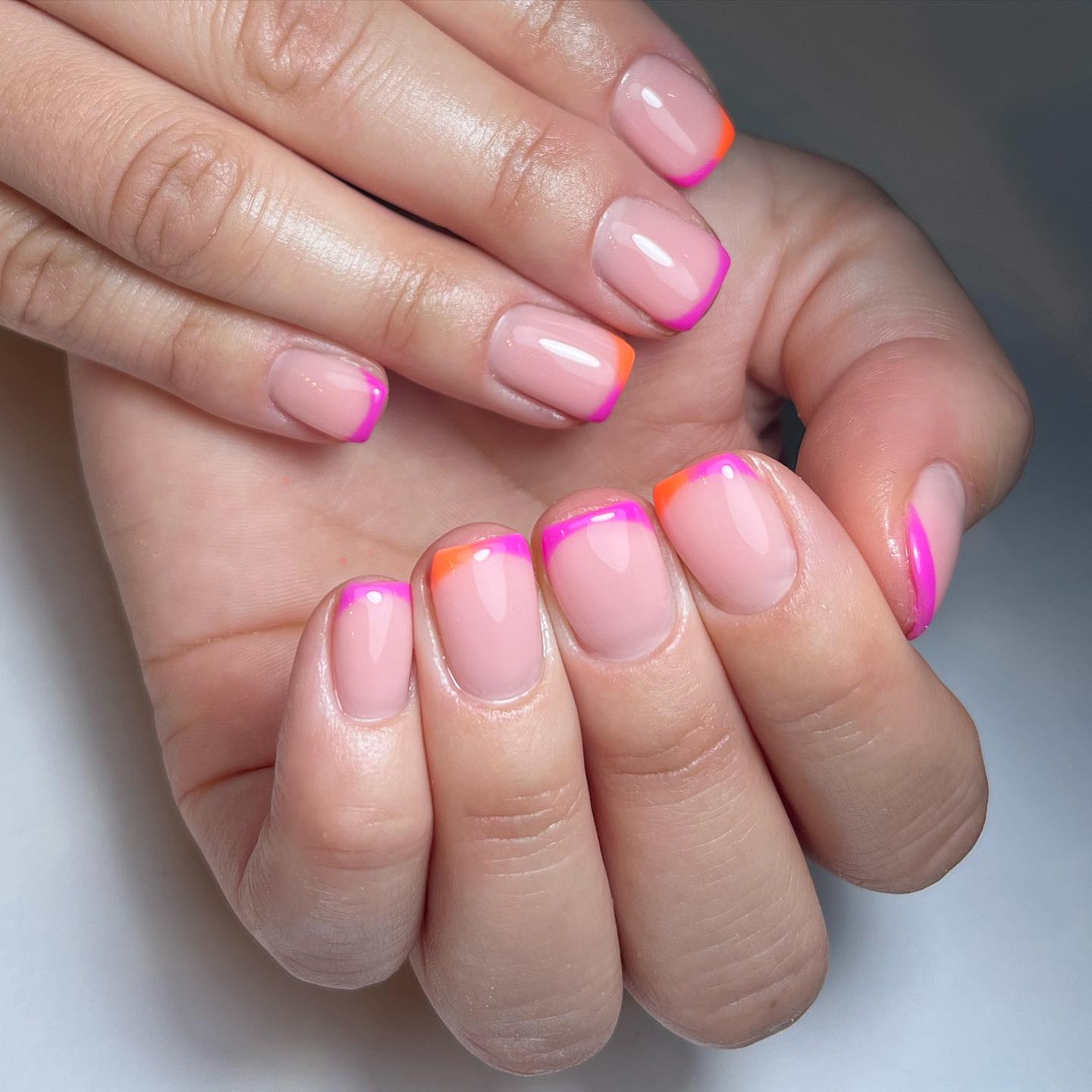 Artistic Neon French Manicure