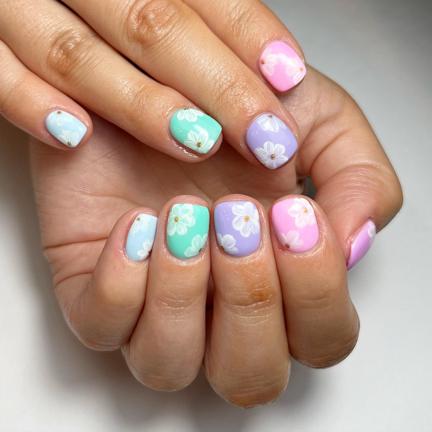 Colorful Floral Nail Art
