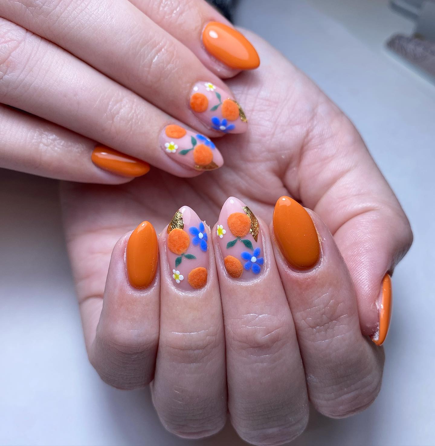 Vibrant Floral Nail Art