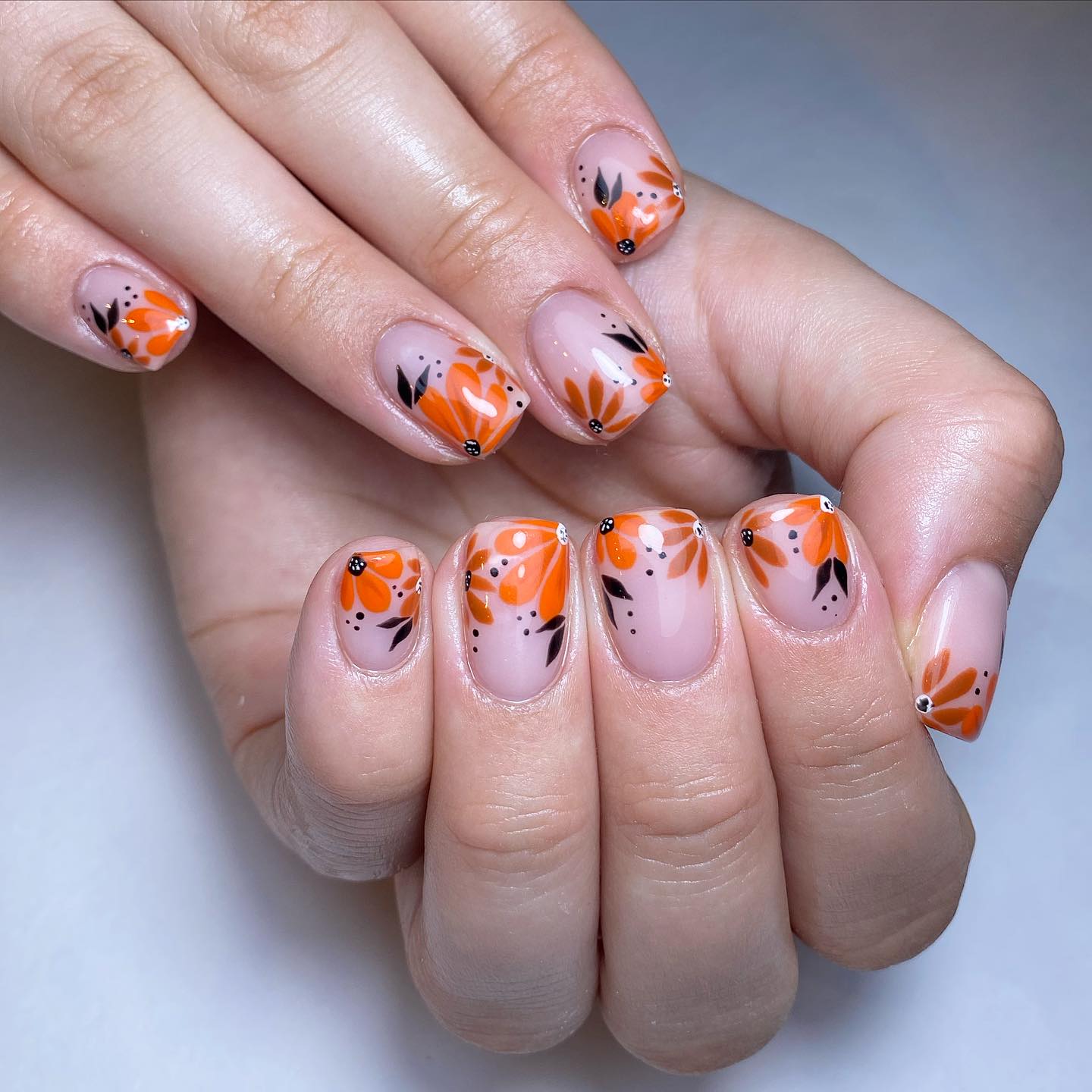 Artistic Floral Nail Design