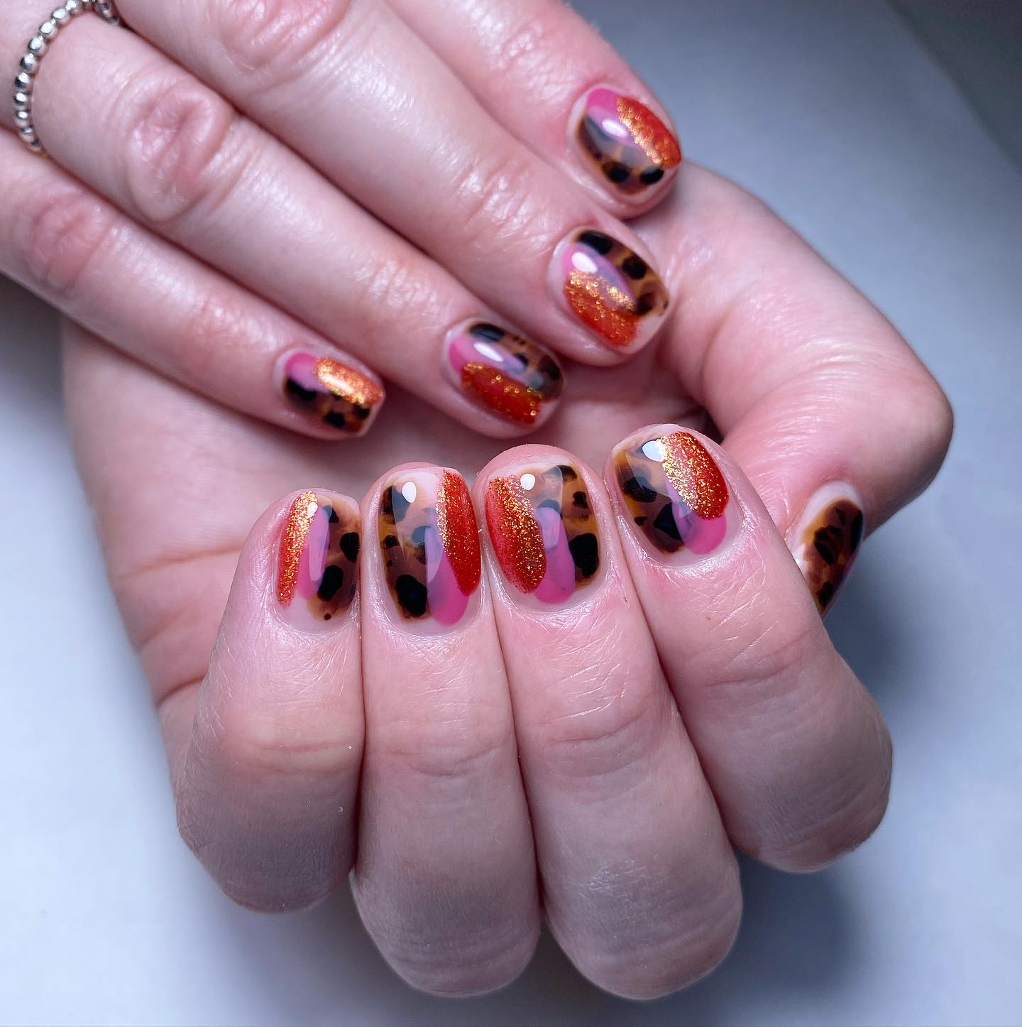 Artistic Leopard Print Nails