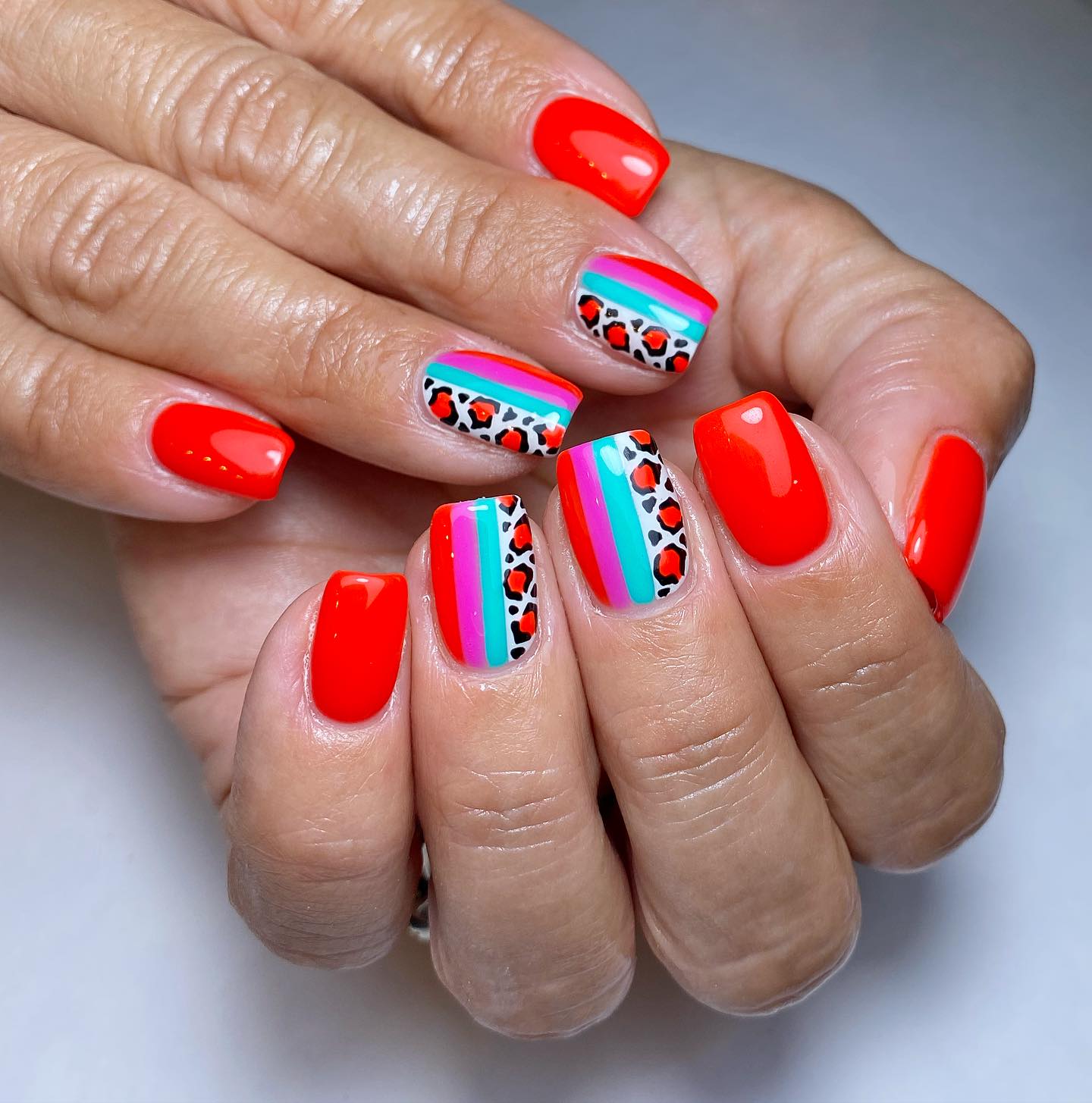 Vibrant Patterned Nails