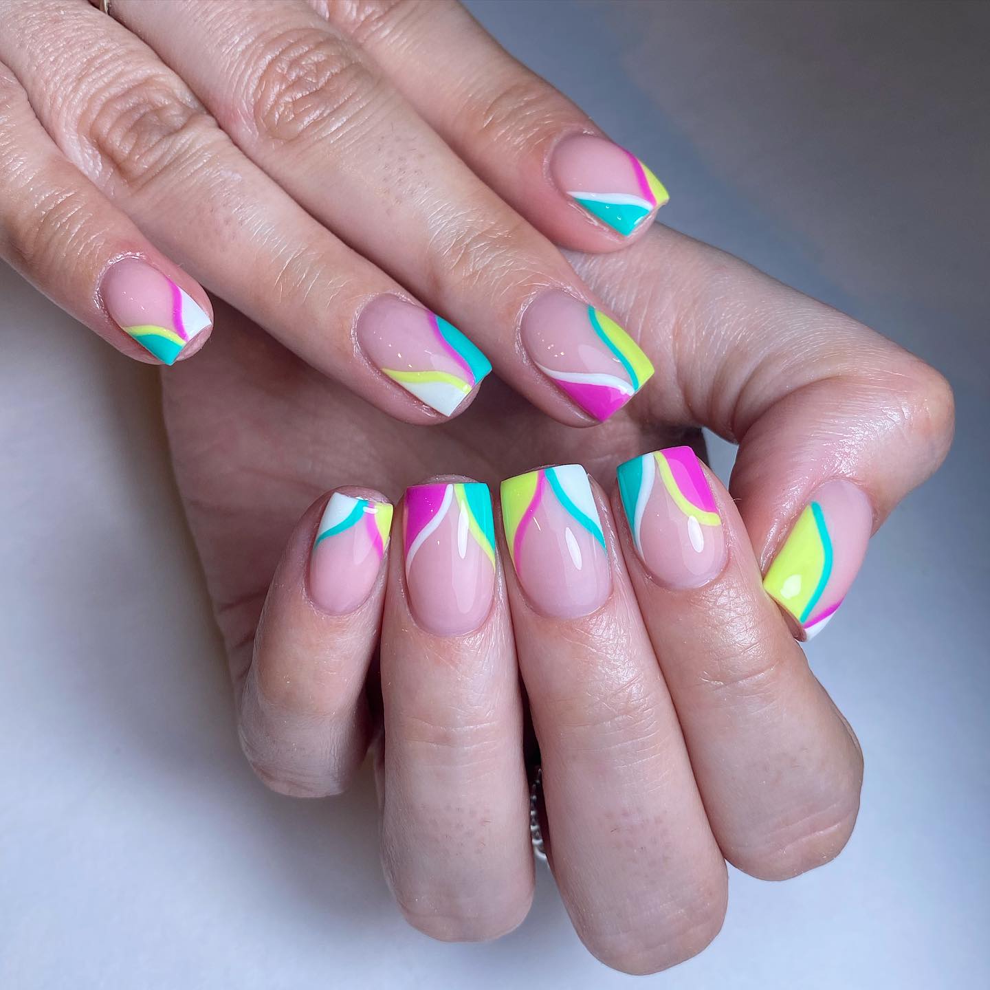 Colorful Abstract Nail Design