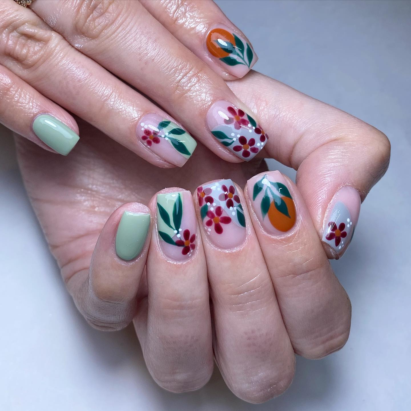 Artistic Floral Nails