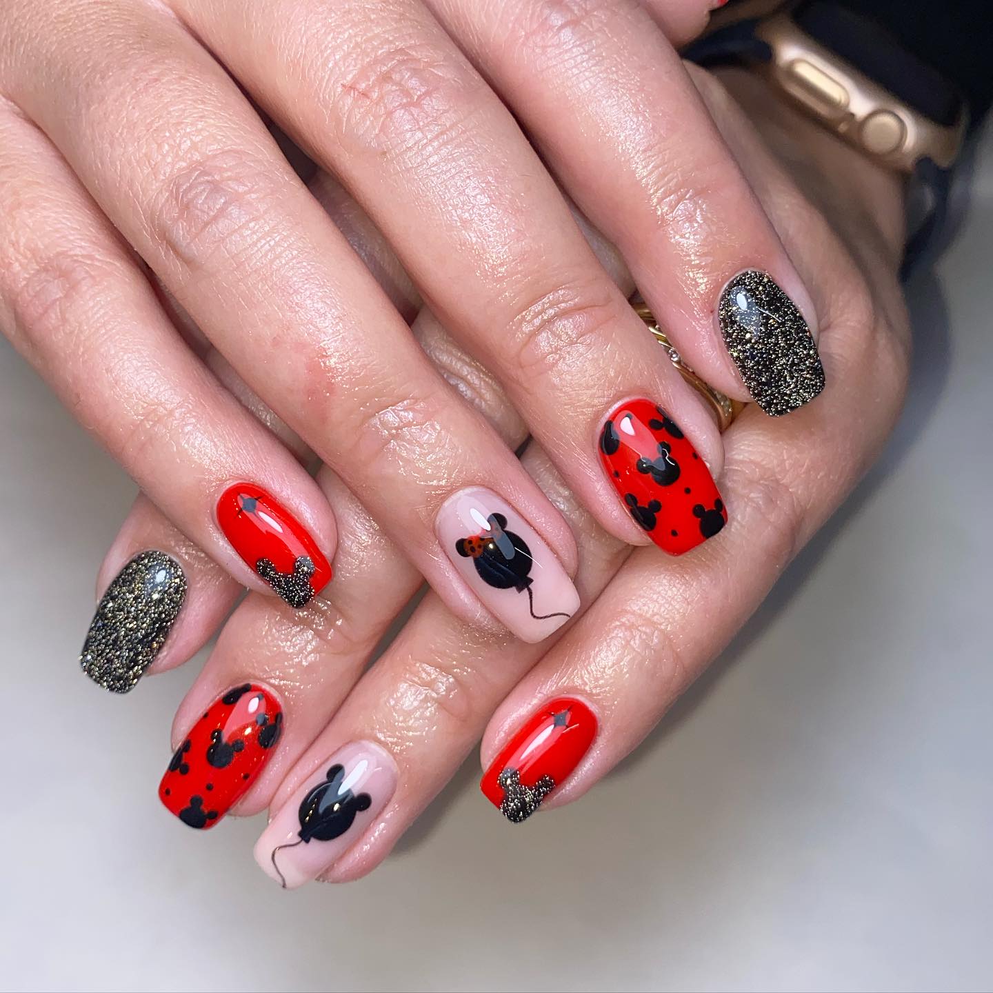 Creative Nail Art with Mickey Mouse Theme