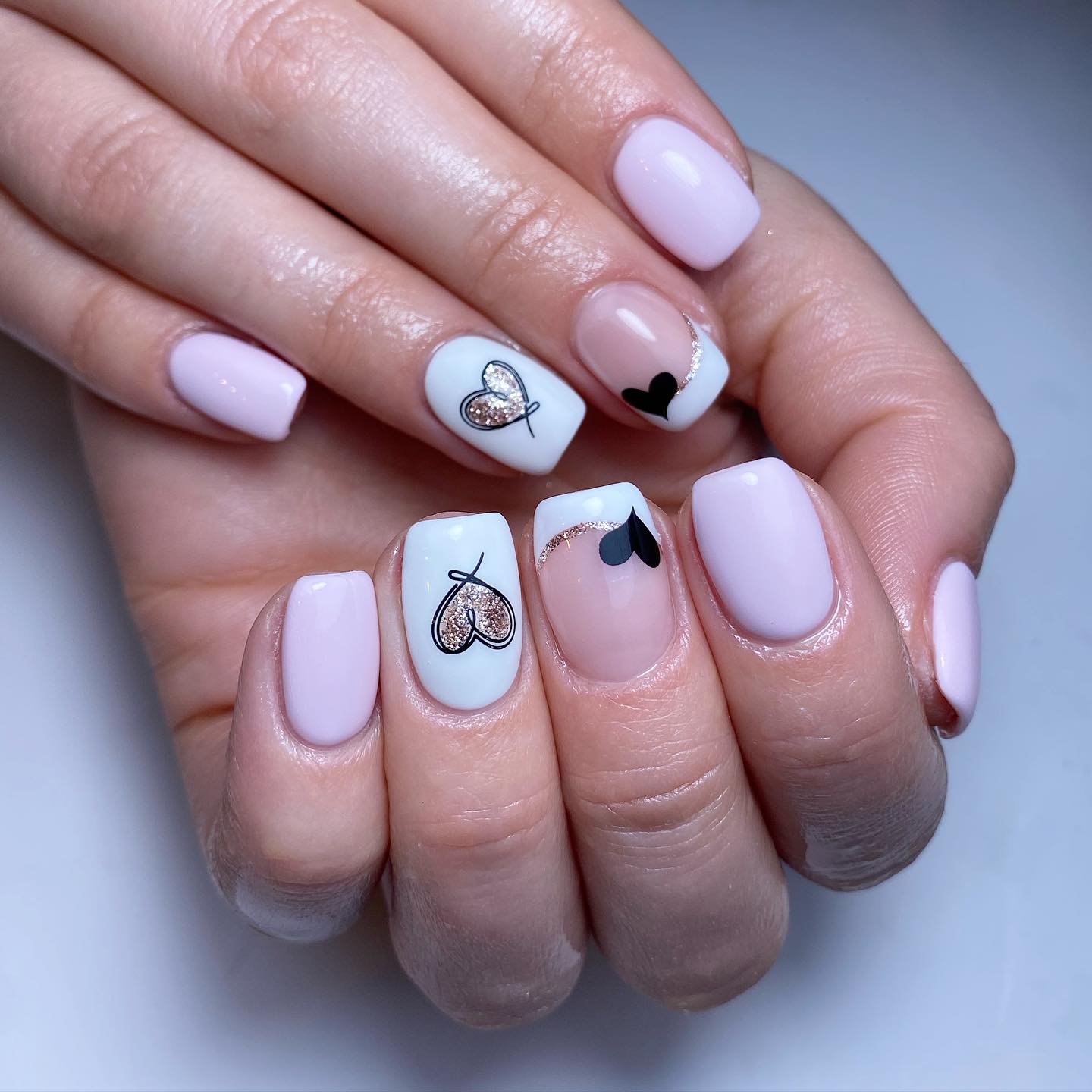 Elegant Heart Nail Art