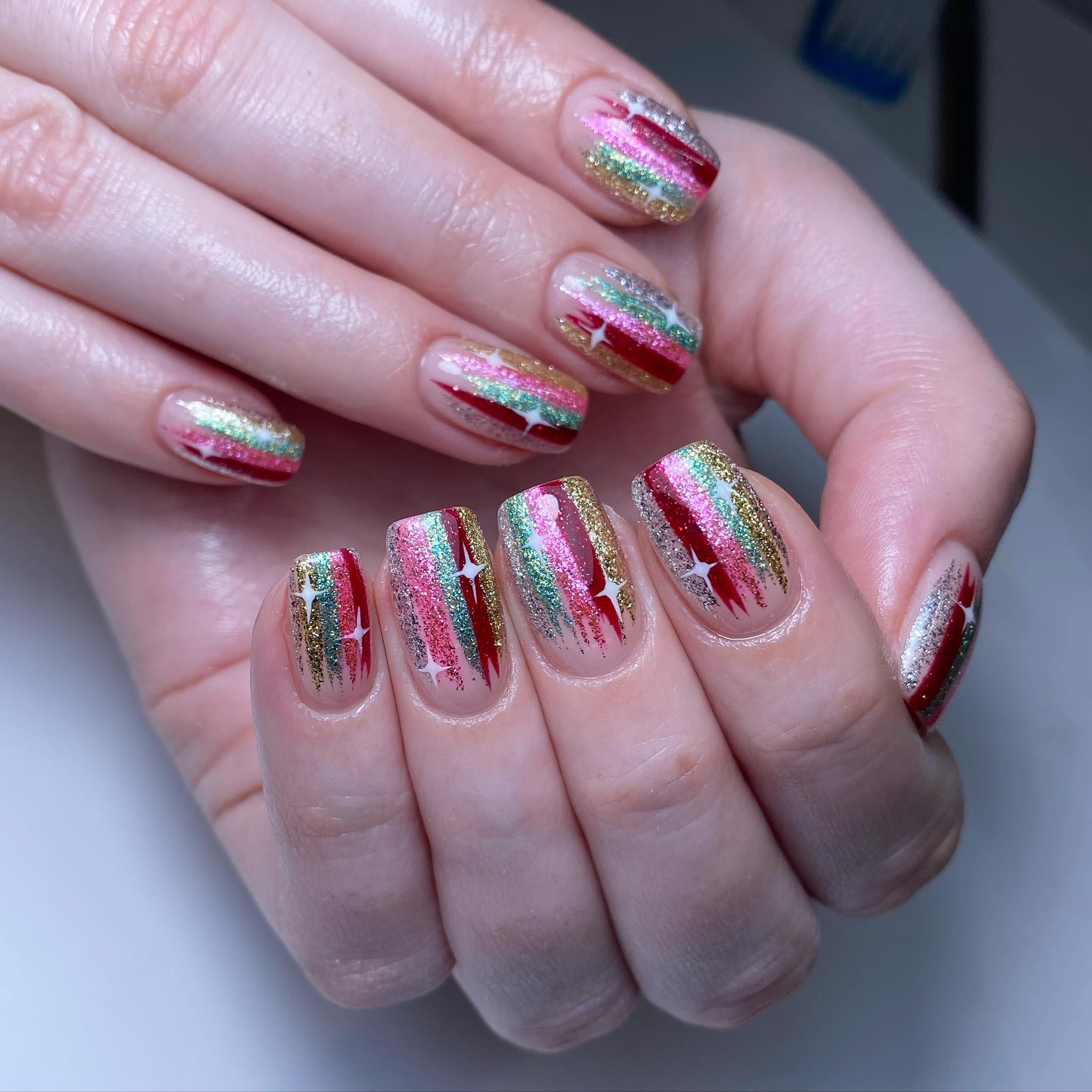 Glittery Holiday Nails
